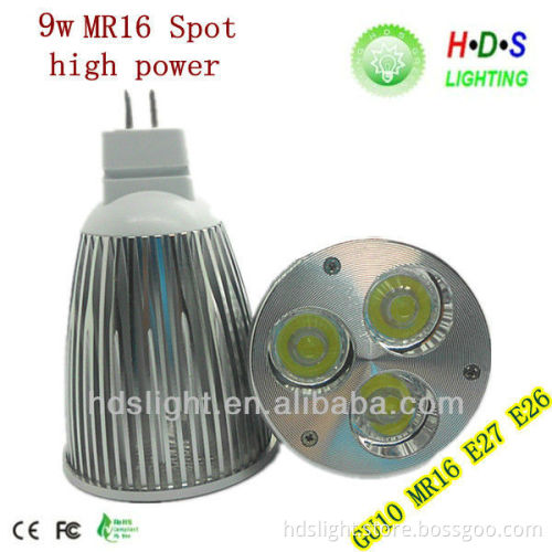 China Led Lamp Warm White 12V 9W 3x3W Led MR16